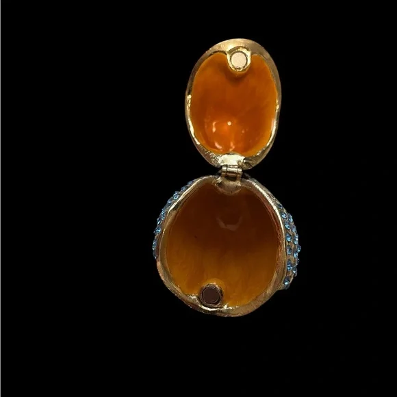 Vintage horned spotted Owl enamel jeweled trinket box - Picture 6 of 9